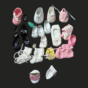 Vintage Lot of Doll Shoes Socks Booties